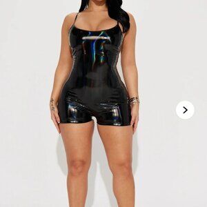Holographic Black Romper Size Small